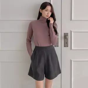 [다잇템]여자 반하이 FW 넓은 니트숏팬츠 핀턱 반바지