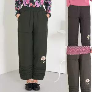 [엄마옷 로즈맘] 우준꽃자수털안감패딩바지