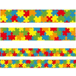 69피트 퍼즐 게시판 테두리 스티커 조각 장식 신들의 계획 휴일 트리밍 학교 교실 일요일