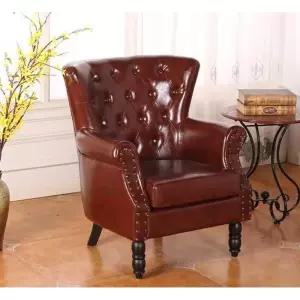 엔틱 1인쇼파 암체어 빈티지 쇼파 레트로 가죽 패브릭