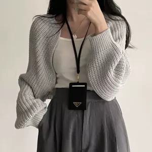 여성 베이직 크롭 볼레로 봄 가을 데일리 니트 가디건 아우터