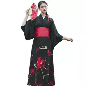 일본 유카타 기모노 일본유카타 전통 의상 블랙 료칸