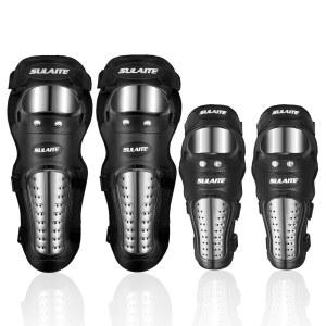 구트 무릎 패드 팔꿈치 4Pc - 2 in 1 더트 바이크 및 정강이 보호대 / 보호대, 모터크로스 ATV 스케이팅 산악 자전거용 캡 보호대가 조절 가능한 모터사이클 보호 장비 세트