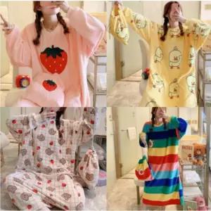 수면잠옷 원피스잠옷 극세사 홈웨어 파티 선물 잠옷