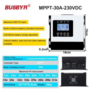 태양열 충전 컨트롤러 MPPT 12V-96V 자동 30A 60A 120A 230V LCD 터치 Lifepo4 리튬 GELLead 산성 홈 전지