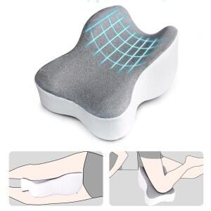 옆잠자리를 위한 게스톤 무릎 베개, 옆잠자리를 위한 긴 13.8인치 무릎 다리 베개, 메모리 폼 매끄러운 척추 정렬 베개, 인체공학적 디자인의 좌골 베개 - 대형, 회색