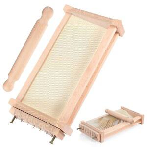 실리파인 치타라 커터 이탈리아 파스타와 롤링 핀 기타 보드 제작 도구 파스타 기계, 라자냐(나무 색상)