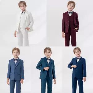 투버튼 클린 컬러 정장 턱시도 풀세트 자켓 양장 조끼.