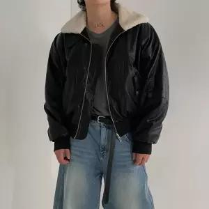 남사친 동계 세무 다운 숏 숄카라 가죽 PU가죽 자켓 고급 점퍼 기모 항공 패피4