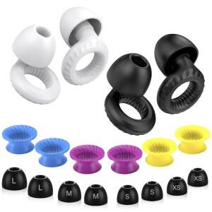 [미국배송] 수면 소음 제거용 이어 플러그 -30DB 2팩 재사용 가능한 소프트 노이즈 감소 - 수면 여행 딥 포커스 청력 보호 휴대용 케이스 포함 콘서트(