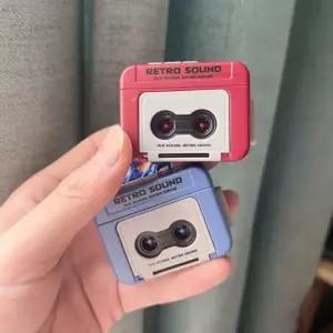 빈티지 미니 카세트 레트로 키링 녹음기 선물 블루 레드