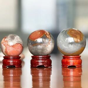 천연 석재 크리스탈 라운드 볼 비즈 레이키 연마 마사지 파워 거실 장식 공예 118