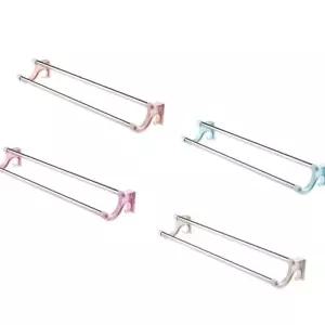 수납 bns 부착식 2단 수건걸이 욕실/정리/수납/주방/행거