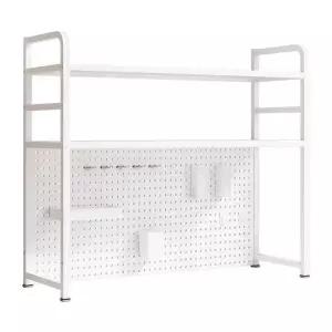 컴퓨터 데스크선반 타공판 키높이 학생 이동식 검정 철제