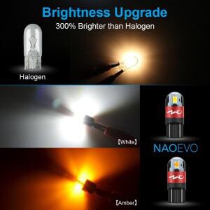 루보식 NAO T10 LED W5W 전구 3030 SMD 168 194 5W5 자동차 액세서리 통관 조명 독서 램프 12V 6000K 흰색