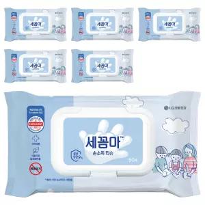 세균아꼼짝마 손소독 대용량 휴대용 티슈 캡형 50개입 6개