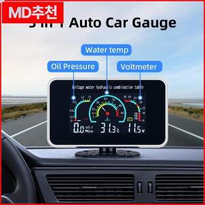범용 자동차 다기능 디지털 오일 압력 게이지 전압계, 수온 계량기, NPT1/8 프레스 센서, 온도 3 in 1