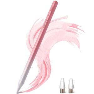 [미국배송] 터치스크린용 크리에이티브 스타일러스 펜 - 긴 배터리 수명 아이폰호환/아이패드호환/삼성호환/HUAWEI/LENOVO 및 기타 IOS/안드로이드 태블릿용 범용 호환성 그리기 쓰기용 핑크