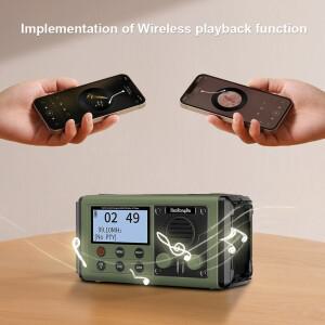 10000mAh 다기능 DAB FM 라디오 태양열/핸드 크랭크 충전 야외 비상 캠핑을위한 태양 생존