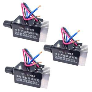 자동차 트럭 팬 히터 제어 레귤레이터 3Pack용 DC 모터 속도 컨트롤러 유니버설 12V 24V 10A 전자식 스텝리스 로터리 스위치