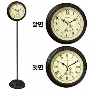 GB6054 무소음 양면 스탠드시계 월넛자전거 메탈 한국 벽시계 양면시계 인테리어소품 집들이 선물