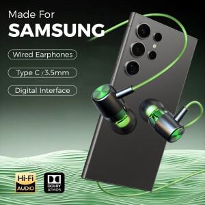 유선 헤드폰 USB 타입 C 하이파이 베이스 이어폰 3.5mm 인이어 헤드셋 삼성호환 갤럭시호환 Z 폴드 7 S25