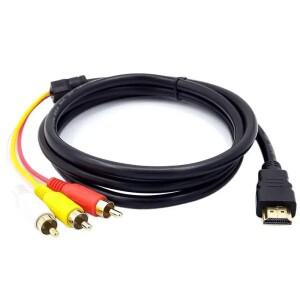 HDMI 호환 3RCA 케이블 1.5M  남성-AV 오디오 비디오 와이어  TV 전용 플레이어-TV