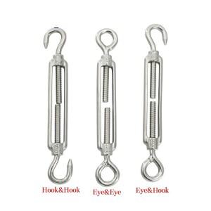 스테인레스 스틸 304 조정 체인 리깅 후크 & 아이 OC OO CC 타입 턴버클 와이어 로프 장력 장치