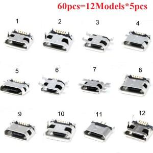 12 모델 120피스 마이크로 USB 5Pin SMD DIP smd 소켓 커넥터  B 암 배치