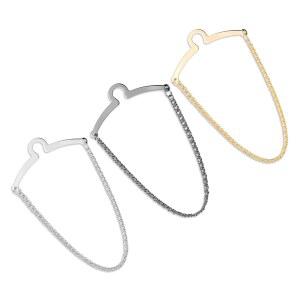 YBEATY 3팩 타이 체인 클립 패션 넥타이 남성 정장 조끼 액세서리 우아한 핀 팩 바지 비즈니스 웨딩웨어(골드 + 실버 블랙) u200B