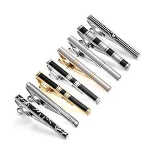 와이나멜레리 클래식 타이 바 클립 8개, 비즈니스 셔츠 넥타이 핀치 세트 남성용