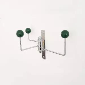 회전형 벽걸이 옷걸이 나무행거 3구 수납용 깔끔한 그린색행거 (WFK9UFP)