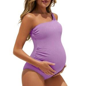 여름 메이 임산부 수영복 원피스 어깨 골지 임신