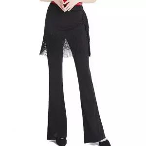 힙스카프 라인댄스복 바지 팬츠 모던 라틴 스포츠 나팔 블랙 M