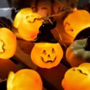 할로윈데이 LED 호박 가랜드 마녀모자호박 장식 캠핑 (WFKAJKR)