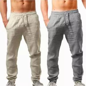 남자 린넨 팬츠 허리밴딩 세미 캐주얼 마 바지 여름 5색 (WFKAJEK)