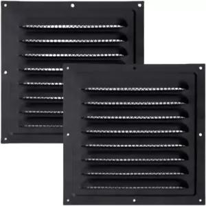 2팩 10 x 박공 통풍구 및 벽 스크린이 있는 검은색 알루미늄 - 다락방 창고 배송 컨테이너 HVAC 문 지붕용