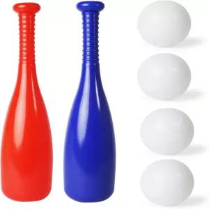 용 볼리 6피스 장난감 야구 세트 - 길이가 각각 15인치인 부드러운 플라스틱 방망이 2강아지 공 4개 완벽한