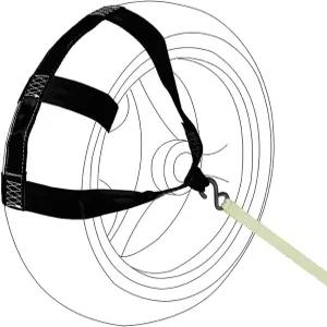 MOTO4U 유니버설 모터사이클 뒷바퀴 타이 다운 스트랩 블랙 색상