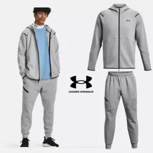 언더아머 남성 부드러운 플리스 후드 집업 조거 팬츠 트레이닝복 세트 9806-9808-011 364919