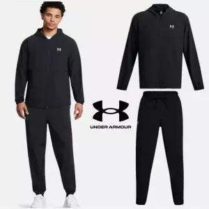 언더아머 남성 기능성 후드집업 바람막이 조거 팬츠 트레이닝복 세트 6555-6557-001 364473