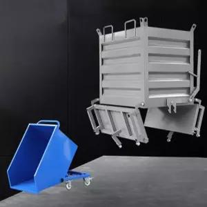 지게차 덤핑 상자 철제 적재함 산업용 폐기물 쓰레기통 물류 수집 박스 대형 산업 쓰레기함