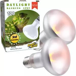 파충류 열 램프 테라리움 탱크용 100W 2팩 백열 백열전구 적외선용 전구 수염 용 전구(100W)