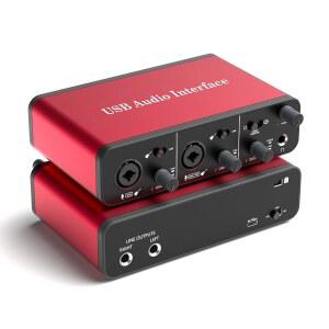 USB 오디오 인터페이스 u2013 24비트 / 192kHz 스튜디오 녹음, DAW와 호환되는 48V 팬텀 파워 u2013, 음악, 팟캐스트 및 보이스오버(Mac PC)에 완벽합니다