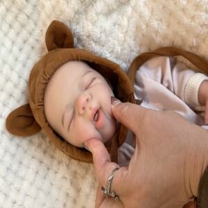 몽테조이 33CM 오픈 입 다시 태어난 인형 Pascale 전신  실리콘 소녀 페인트 비비 장난감 reborn de silico