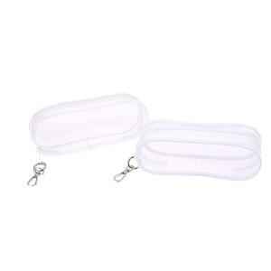 몽테조이 투명 야외용 만화 플러시 인형 장난감 가방 키체인 애니메이션 피규어 보관 케이스용 미니 파우치