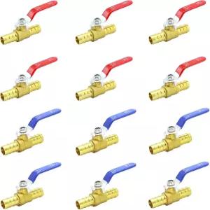 3 /4인치 PEX 볼 밸브 12개의 황동 풀 포트 차단 쿼터 턴 크림프 펙스 온수 및 냉수용