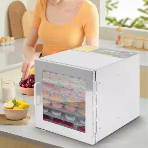 FAHKNS 식품 탈수기 스테인리스 트레이 8개 700W 탈수 건조기 190 oF 온도 조절기 24시간 타이머 건조 고기