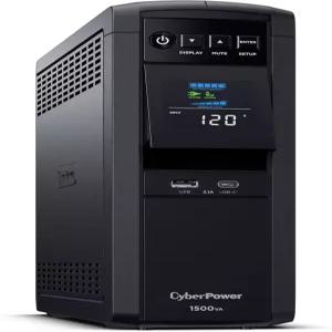 사이버파워 CP1500PFCLCD PFC 사인웨이브 UPS 배터리 백업 및 서지 프로텍터 1500VA /1000W 12개 콘센트