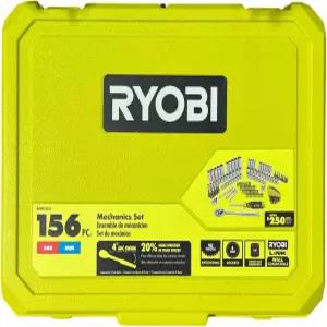 RYOBI 156 PC 메카닉스 세트 소켓 SAE 및 메트릭 링크 호환